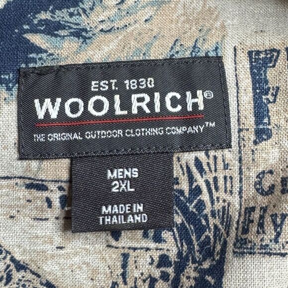 VTG Woolrich Shirt 2XL Mens Outdoor Fish Print Retro - Picture 7 of 10